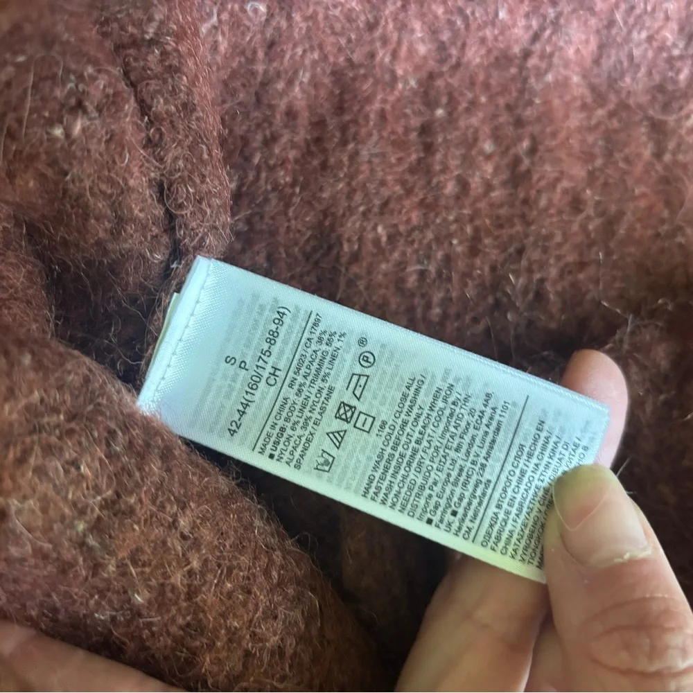 Banana Republic “deep copper” Brown Melli Alpaca Blend Cardigan Sweater - Picture 8 of 8